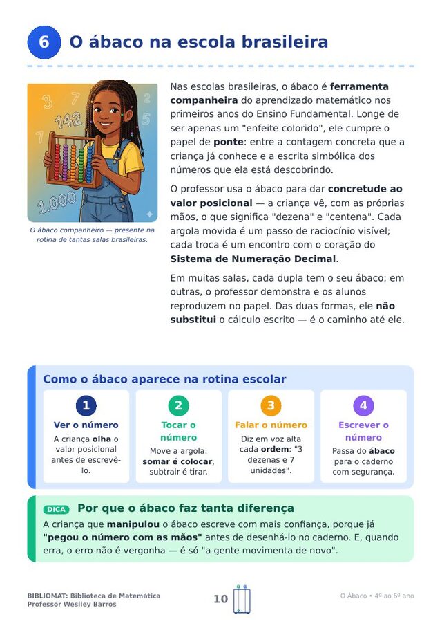 O ábaco na escola brasileira: ver, tocar, falar e escrever o número